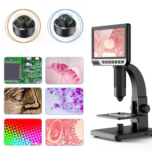 Digital Microscope 2000X with 7 Inch high-definition display and dual lens | Science Educational Set for all