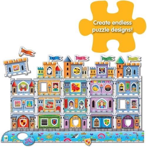 The Learning Journey - Puzzle Doubles! Create A Scene - Castle | Construction Toy Set for Kids Age 3+