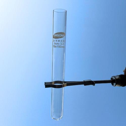 Omsons Test Tube without Rim 18x150, 27 ML - Boro 3.3 glass | Set of 10 pcs, Science Lab Glassware Educational Kit