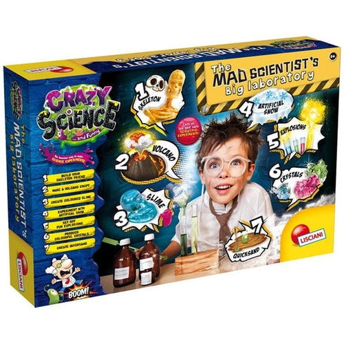 The Mad Scientist's Big Laboratory | Educational Science kit by Lisciani Crazy Science IT | Age 8+