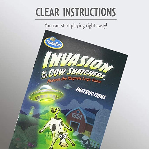 لعبة ThinkFun Invasion of the Cow Snatchers - Mooove the Magnets Logic Game | ألعاب تعليمية للأطفال من سن 6 سنوات فما فوق