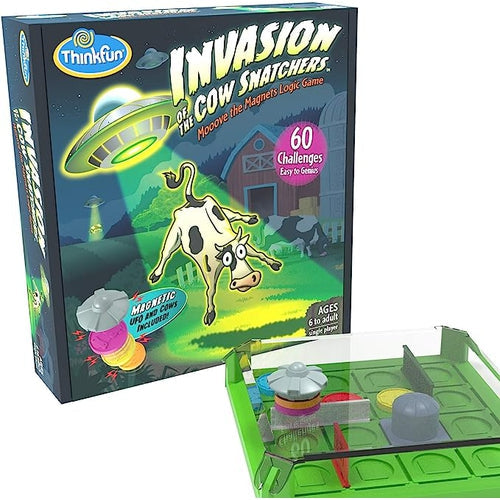 ThinkFun Invasion of the Cow Snatchers - Mooove the Magnets Logic Game | Educational Toys for Kids Age 6+