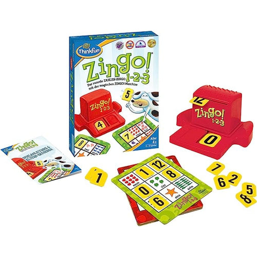 ThinkFun Zingo® 1-2-3 - لعبة البنغو السريعة للأرقام | مجموعة تعليمية للأطفال من سن 4 سنوات فما فوق