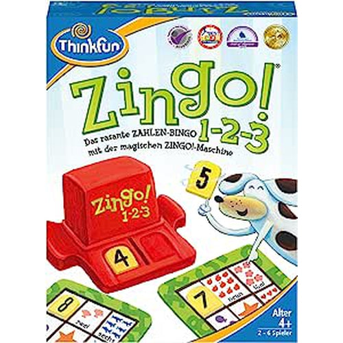 ThinkFun Zingo® 1-2-3 - لعبة البنغو السريعة للأرقام | مجموعة تعليمية للأطفال من سن 4 سنوات فما فوق