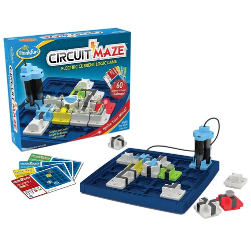 مجموعة Thinkfun Circuit Maze 76341 - لعبة تحدي المنطق للتيار الكهربائي التعليمية للأطفال من سن 8 سنوات فما فوق