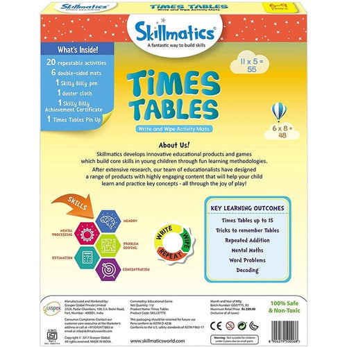 Time Tables by SkillMatics IN | Age 3+