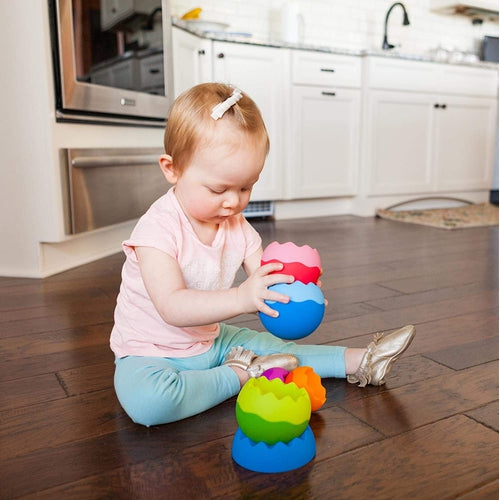 Tobbles Neo  - Colorful Stacking Set with Soft Surface for Sensory Development | by Fat Brain US for Kids age 6m+