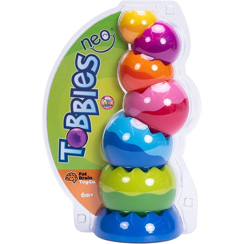 Tobbles Neo - مجموعة التراص الملونة ذات السطح الناعم للتطور الحسي | بواسطة Fat Brain US للأطفال من سن 6 أشهر فما فوق