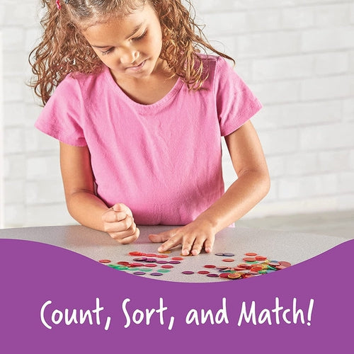 Transparent Color Counting Chips | Set of 250 Assorted Colored Chips | Multicolor Math Set by Learning Resources US | Ages 5+