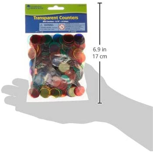 Transparent Color Counting Chips | Set of 250 Assorted Colored Chips | Multicolor Math Set by Learning Resources US | Ages 5+