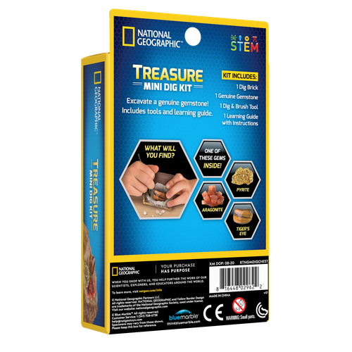 Treasure Excavation - Mini Dig Kit | Science Set by National Geographic for Kids Age 8+