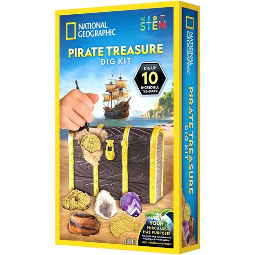 National Geographic Pirate Treasure Dig Kit | Science Educational Toy for Kids Age 8+