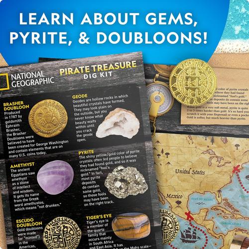 National Geographic Pirate Treasure Dig Kit | Science Educational Toy for Kids Age 8+