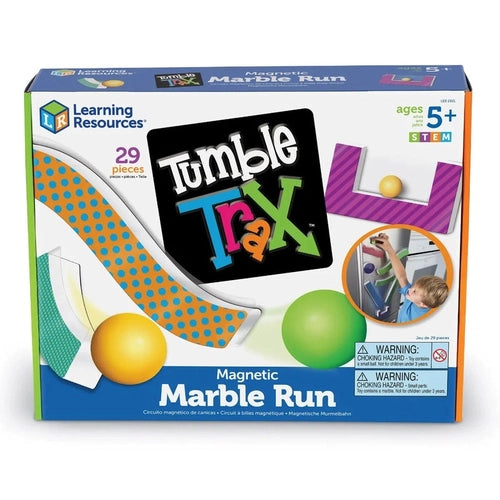 تشغيل الرخام المغناطيسي Tumble Trax® | 28-Piece Math Set by Learning Resources | سن 5+