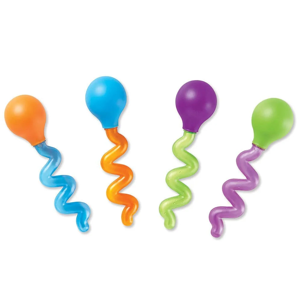 Twisty Droppers - LER3963، 4 کثیر رنگی ڈراپرز کا سیٹ | لرننگ ریسورسز US کی جانب سے 2+ سال کے بچوں کے لیے فائن موٹر اسکلز سیٹ