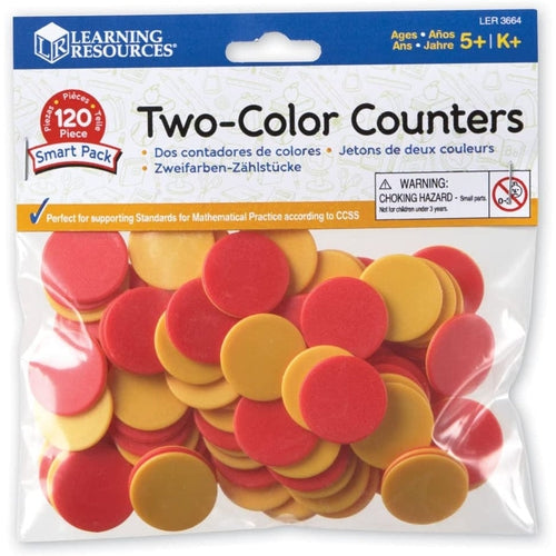 دو رنگین کاؤنٹر، اسمارٹ پیک | سیکھنے کے وسائل US کے ذریعہ 120 Pcs ریاضی کا سیٹ | عمر 5+