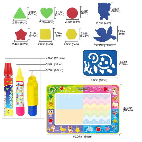 Water Doodle Mat - painting by water set - original, 150X100 CM | Age 3+