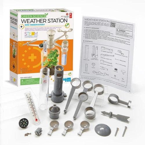 Weather Station Lab | Mini Observatory Lab | Green Science Set by 4M for Kids age 5+