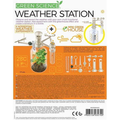 Weather Station Lab | Mini Observatory Lab | Green Science Set by 4M for Kids age 5+