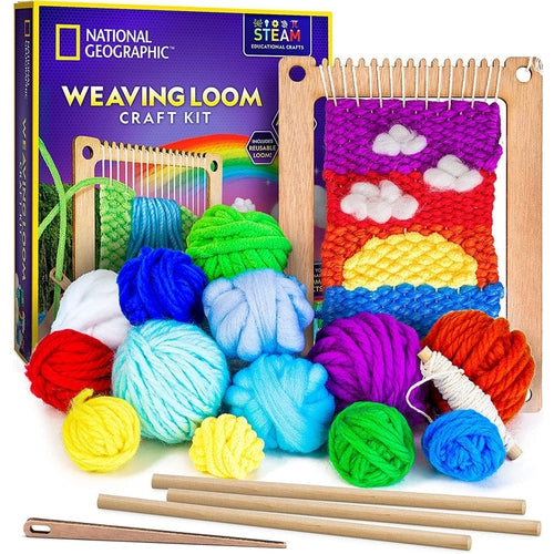 Weaving Loom Craft Kit | Wave 3 Amazing Projects | Art and Craft set by National Geographic US | Age 8+