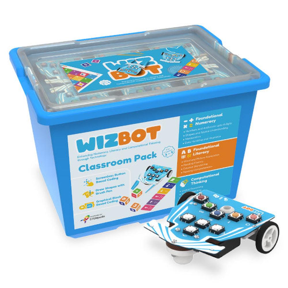 Wizbot Classroom Pack for Classes 3 to 5 - Set of 6 | Advanced Robotics & Coding Kit by STEMpedia for Kids Age 8+