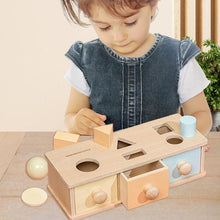 Load image into Gallery viewer, Wooden Coin Drawer Toy | Intellectual Sensory Education | Montessori set for Kids 3+
