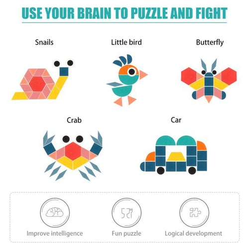 لکڑی کے پیٹرن بلاکس | 180 جیو میٹرک 2D اشکال 24 جیگس ڈیزائن کارڈز کے ساتھ | 3+ بچوں کے لیے میتھ/مونٹیسوری تعلیمی سیٹ