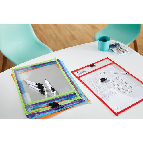 Write And Wipe Pockets | Reusable Wipe-Off Set by Learning Resources US | Age 3+