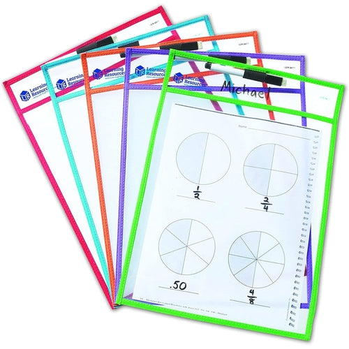 Write Wipe Pockets Write And Wipe Pockets | Reusable Wipe-Off Set by Learning Resources U ...