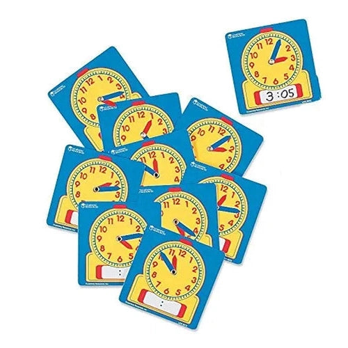 Write & Wipe Student Clocks (Set of 10) | Math Set by Learning Resources US | Age 5+