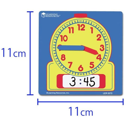 كتابة ومسح ساعات الطالب (مجموعة من 10) | مجموعة الرياضيات بواسطة Learning Resources US | سن 5+