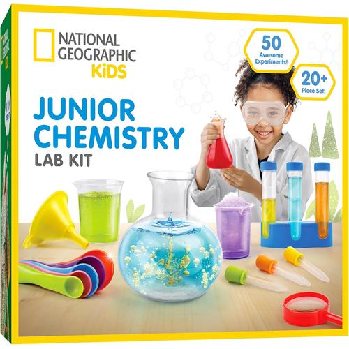 National Geographic Junior Chemistry Lab Kit | 20 pcs for 50 Experiments, Science Set for Kids Age 4+