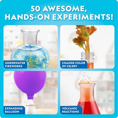National Geographic Junior Chemistry Lab Kit | 20 pcs for 50 Experiments, Science Set for Kids Age 4+