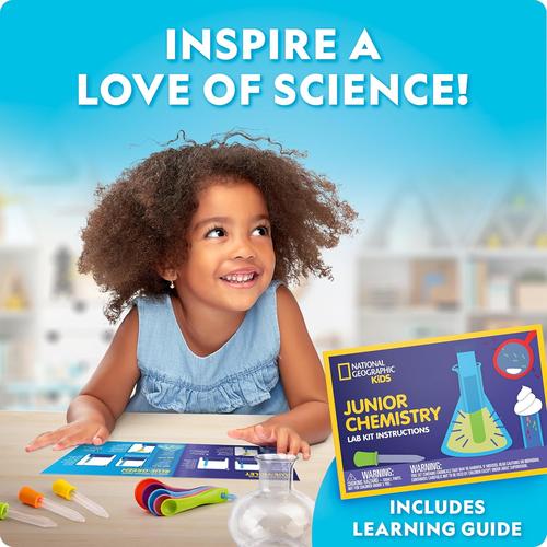 National Geographic Junior Chemistry Lab Kit | 20 pcs for 50 Experiments, Science Set for Kids Age 4+