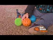 Load and play video in Gallery viewer, Sensory Rollers -  3 Silicon Spheres | Montessori set by Fat Brain US for Kids age 6 Months+
